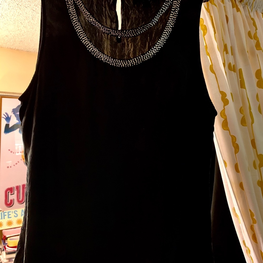 BananaRepublic💯silk top w/tiny silver beadsXL - Picture 4 of 5